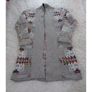 ON BLUE Sweater Size S Cardigan Duster Southwestern Aztec Long